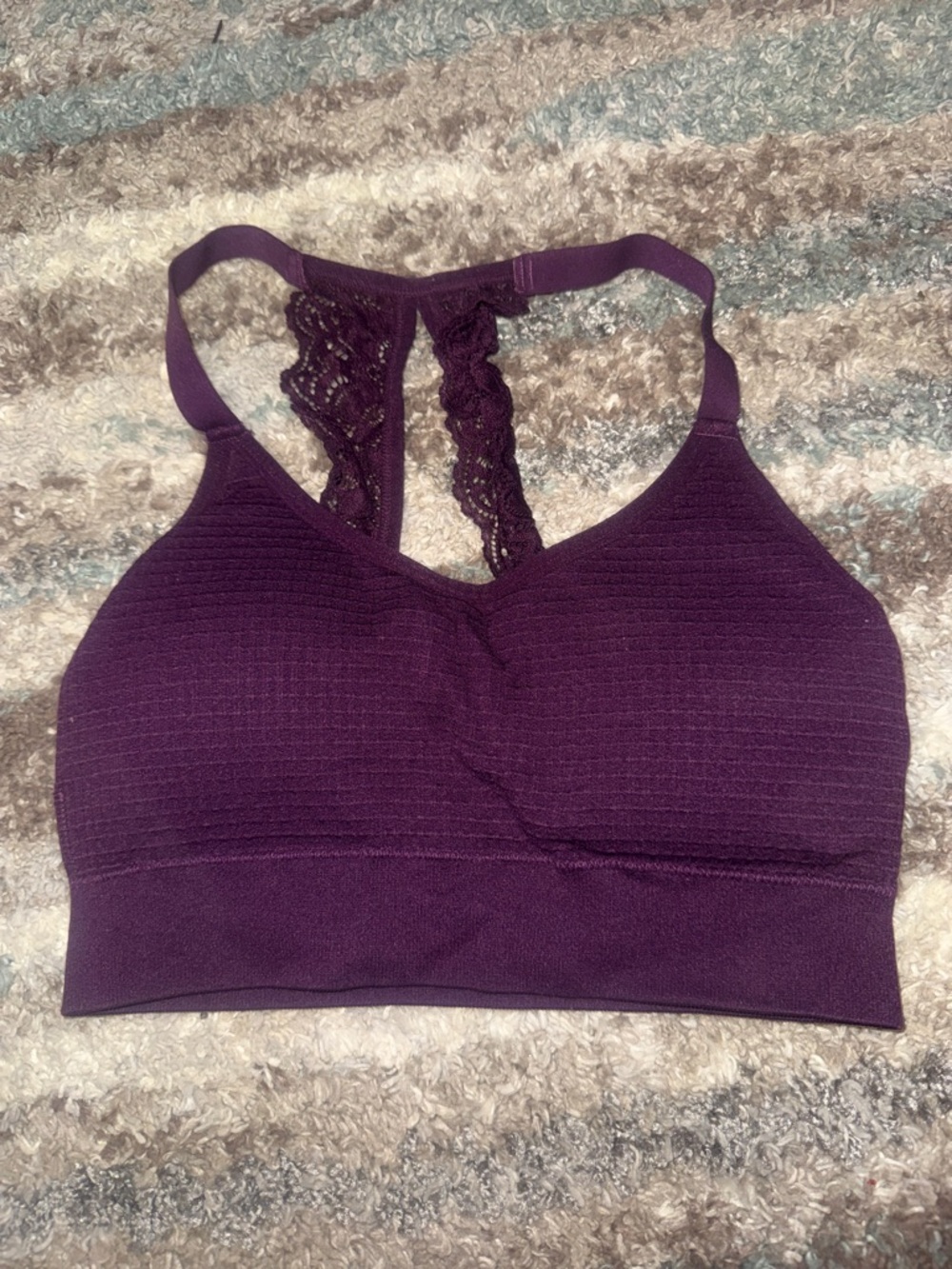 Maurices Plum Lace-Back Sports Bralette
